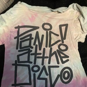 Panic at the Disco tie-dyed short-sleeved tee. Pre-loved. Probably small/medium.